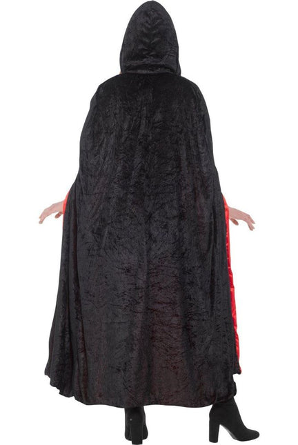 Partychimp Rood Zwart Deluxe Cape Met Capuchon Dames
