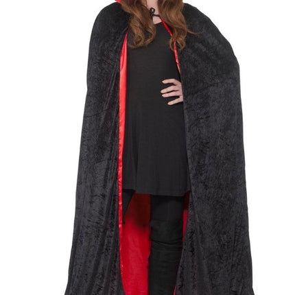 Partychimp Rood Zwart Deluxe Cape Met Capuchon Dames