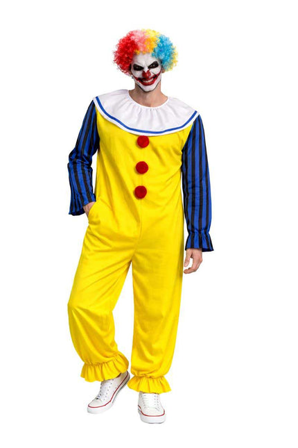 Partychimp Scary Clown Kostuum Met Pruik