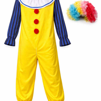 Partychimp Scary Clown Kostuum Met Pruik
