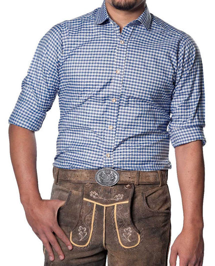 Partychimp Trachtenshirt Leopold Blauw