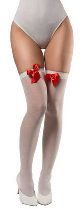 Partychimp Witte Kousen met Rode Strik