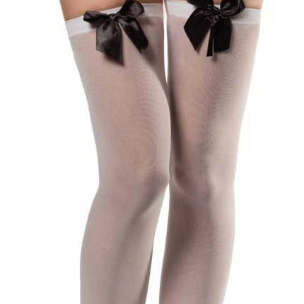 Partychimp Witte Kousen met Zwarte Strik