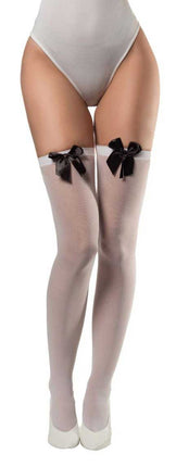 Partychimp Witte Kousen met Zwarte Strik