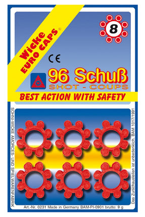 PartyXplosion 8 schot voor klappertjespistool (12 ringen)