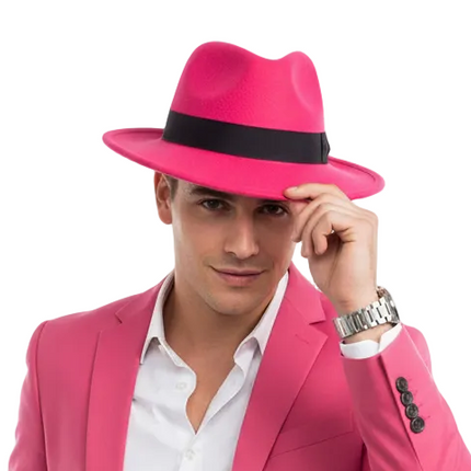 PartyXplosion Al Capone Hoed Roze maat 61