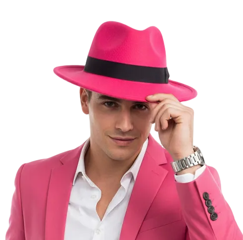 PartyXplosion Al Capone Hoed Roze maat 61