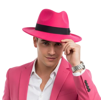 PartyXplosion Al Capone Hoed Roze maat 61