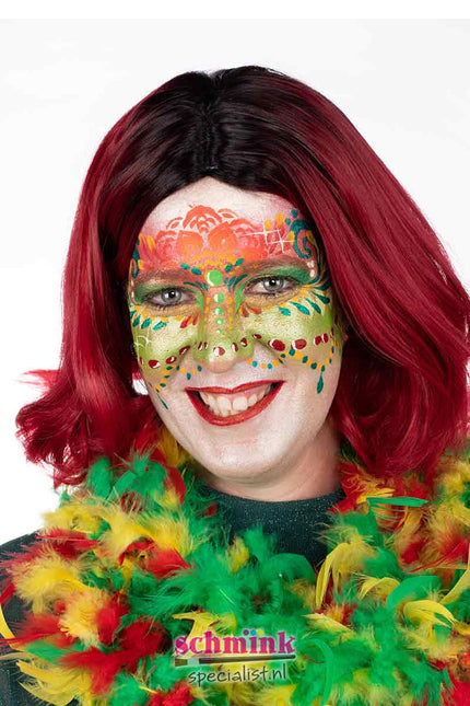 PartyXplosion Boa rood geel groen met led verlichting