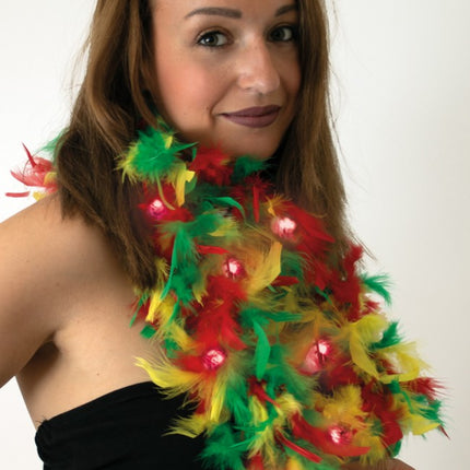 PartyXplosion Boa rood geel groen met led verlichting