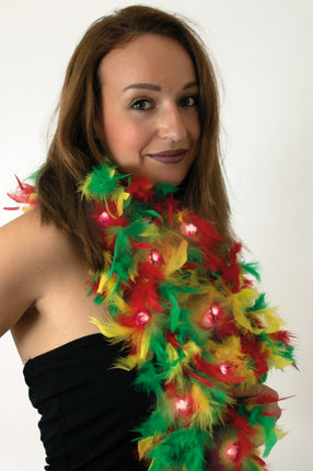 PartyXplosion Boa rood geel groen met led verlichting