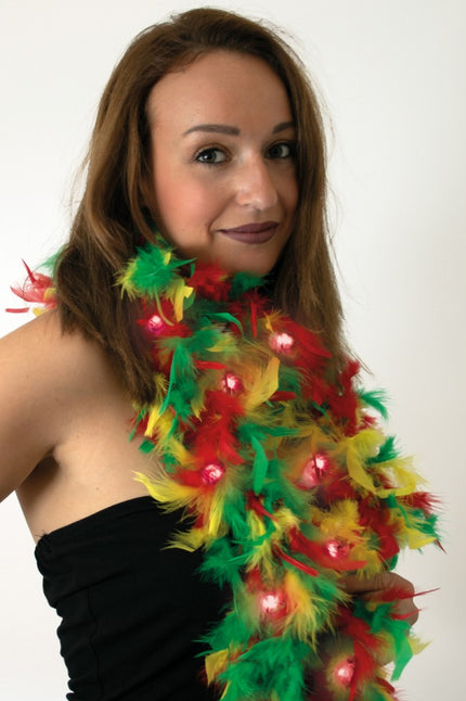 PartyXplosion Boa rood geel groen met led verlichting