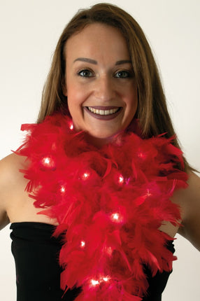 PartyXplosion Boa rood met led verlichting