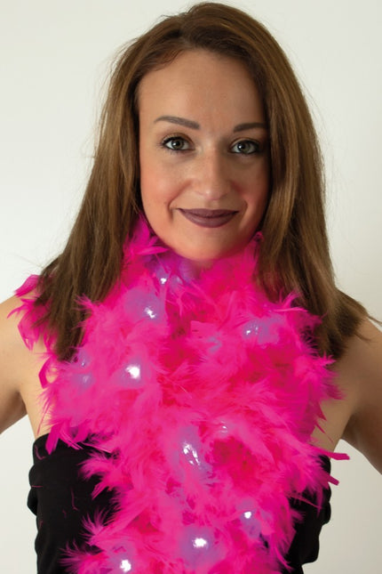 PartyXplosion Boa roze met led verlichting
