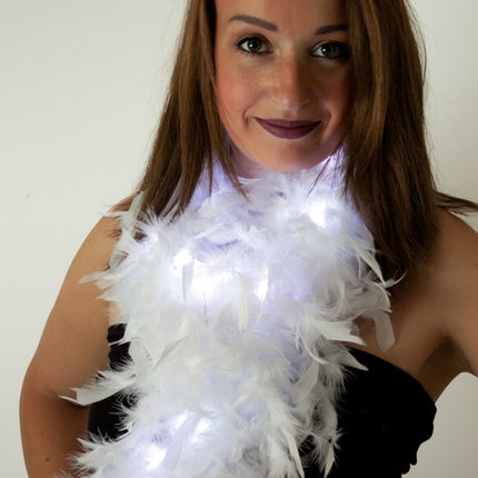 PartyXplosion Boa wit met led verlichting