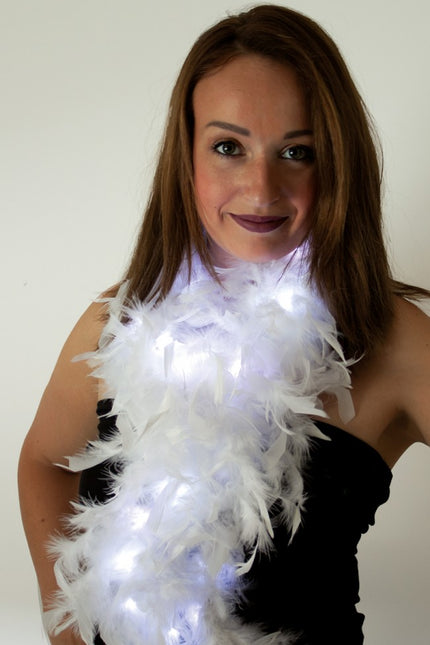 PartyXplosion Boa wit met led verlichting