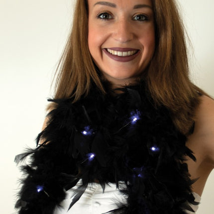 PartyXplosion Boa zwart met led verlichting