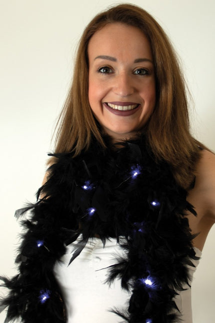 PartyXplosion Boa zwart met led verlichting