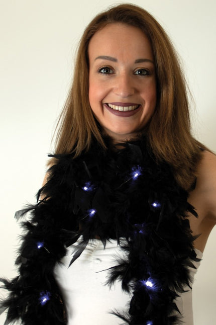 PartyXplosion Boa zwart met led verlichting
