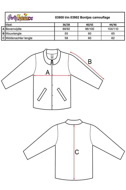 PartyXplosion Bontjas Carnaval Camouflage Dames