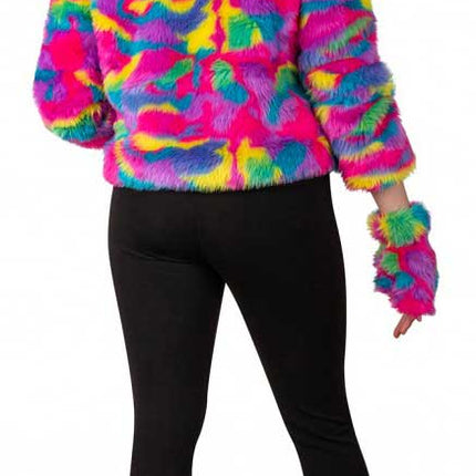 PartyXplosion Bontjas Carnaval Camouflage Regenboog Dames