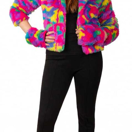 PartyXplosion Bontjas Carnaval Camouflage Regenboog Dames