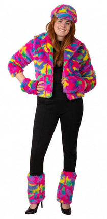 PartyXplosion Bontjas Carnaval Camouflage Regenboog Dames