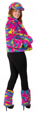 PartyXplosion Bontjas Carnaval Camouflage Regenboog Dames