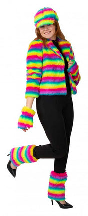 PartyXplosion Bontjas Carnaval Regenboog streep Dames Maat 48-50