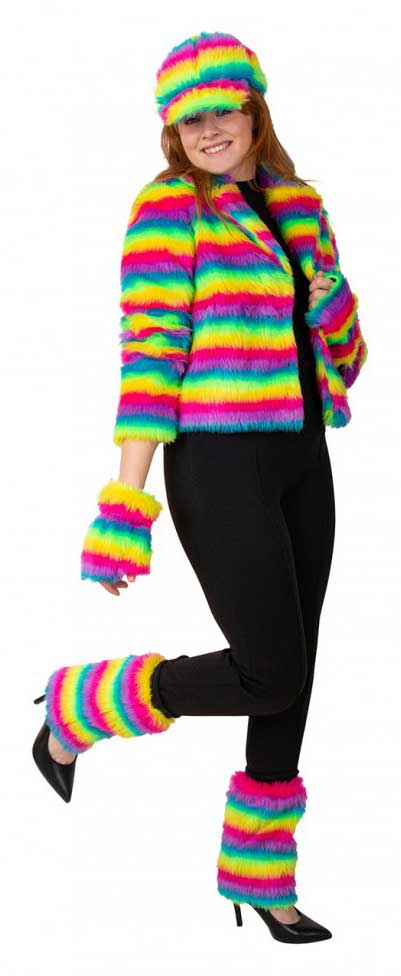 PartyXplosion Bontjas Carnaval Regenboog streep Dames