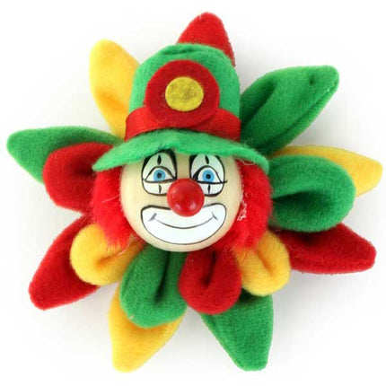 PartyXplosion Broche Clown op Bloem Rood Geel Groen