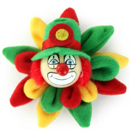 PartyXplosion Broche Clown op Bloem Rood Geel Groen