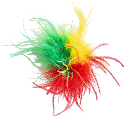 PartyXplosion Broche veren met lintje rood geel groen