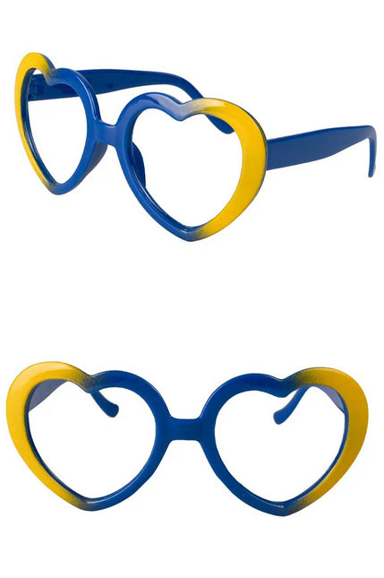 PartyXplosion Carnaval Bril Hartjes Blauw Geel – Lampegat