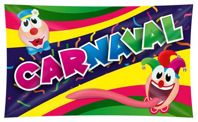 PartyXplosion Carnaval Gevelvlag 90 x 150 cm