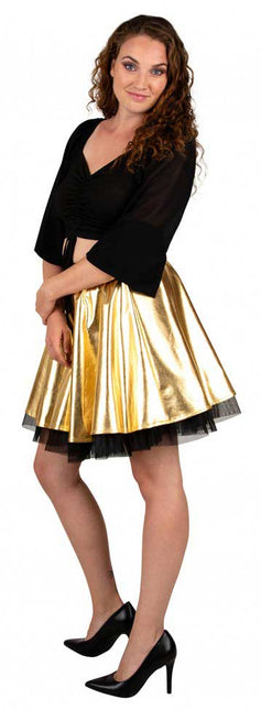 PartyXplosion Cirkelrok metallic goud dames
