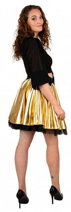 PartyXplosion Cirkelrok metallic goud dames