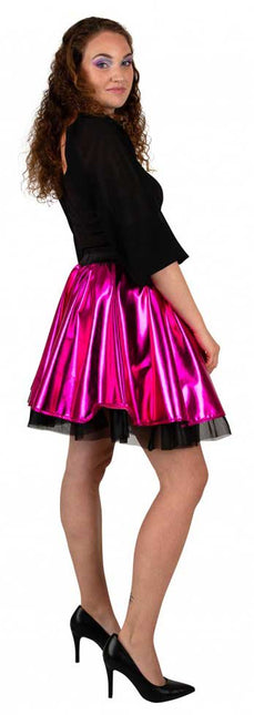 PartyXplosion Cirkelrok metallic roze dames