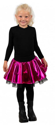 PartyXplosion Cirkelrok Metallic Roze meisjes maat 140