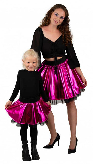 PartyXplosion Cirkelrok Metallic Roze meisjes maat 152