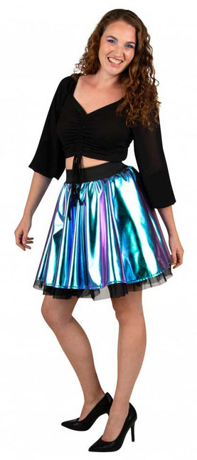 PartyXplosion Cirkelrok metallic turquoise dames