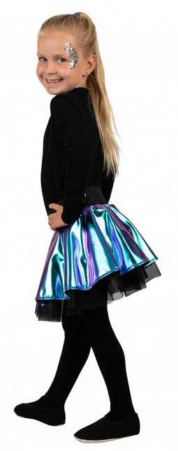 PartyXplosion Cirkelrok Metallic Turquoise meisjes maat 140