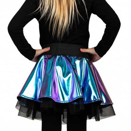 PartyXplosion Cirkelrok Metallic Turquoise meisjes maat 152
