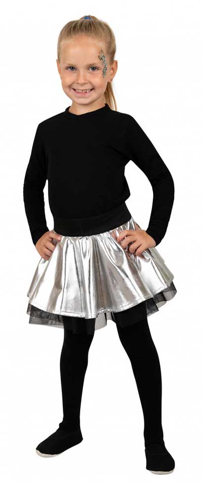 PartyXplosion Cirkelrok Metallic Zilver meisjes maat 140