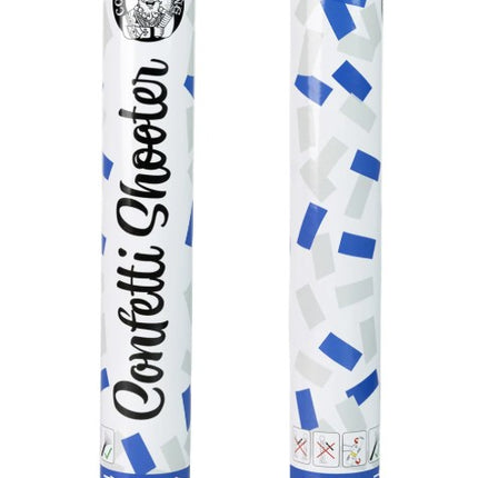 PartyXplosion Confetti shooter 38 cm Blauw Wit