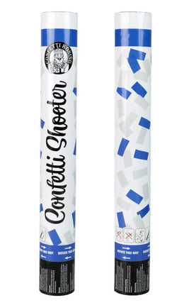 PartyXplosion Confetti shooter 38 cm Blauw Wit