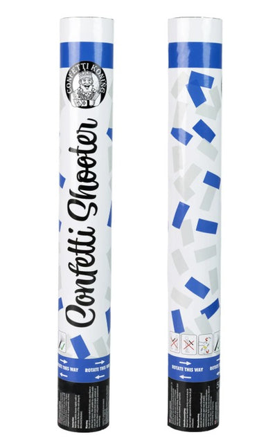PartyXplosion Confetti shooter 38 cm Blauw Wit