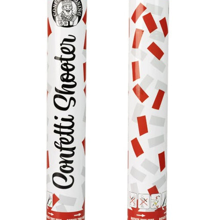 PartyXplosion Confetti shooter 38 cm Rood Wit