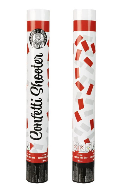 PartyXplosion Confetti shooter 38 cm Rood Wit