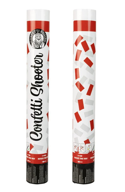 PartyXplosion Confetti shooter 38 cm Rood Wit